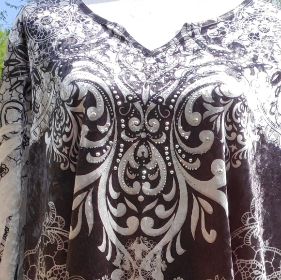 Catherines gray silver asymmetrical tunic 0X - Picture 2 of 6